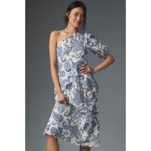Farm Rio One Shoulder Midi Dress S (has flaw)